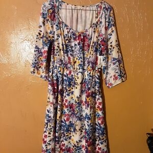 Old Navy Long Sleeve Floral Dress - Multicolor
